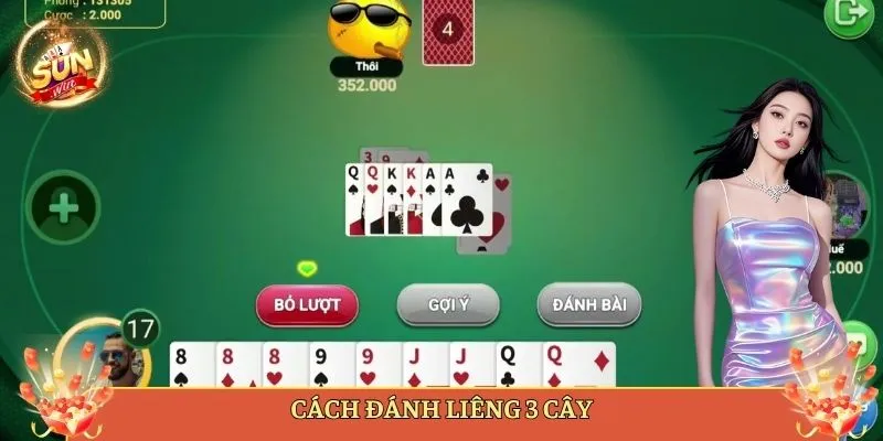 Cách đánh liêng 3 cây